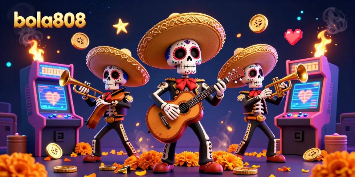 Experience the excitement of betting with bola808 in this dynamic 3D illustration featuring a mariachi band.
